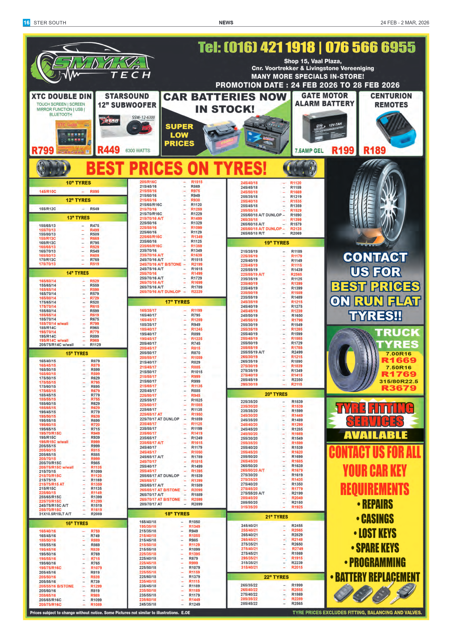 24 February – Ster South page 16