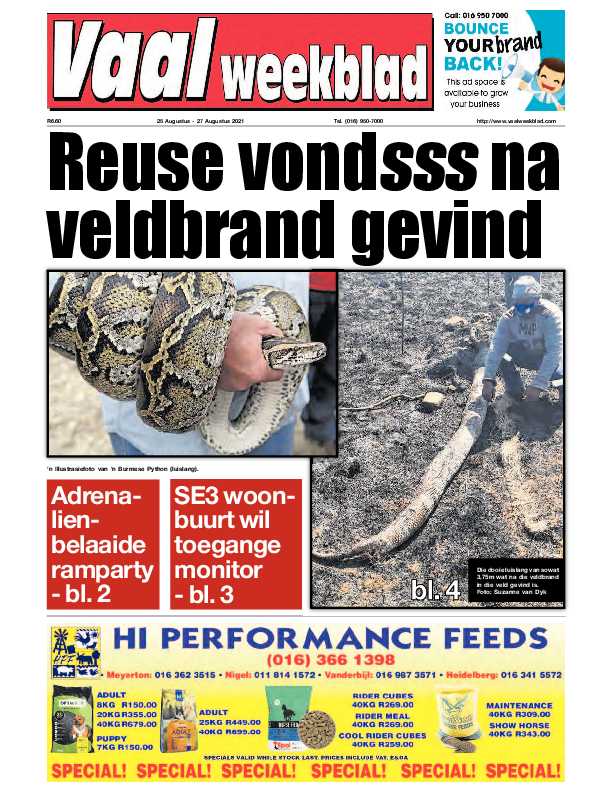 Vaalweekblad 25 Augustus – 27 Augustus 2021 page 1