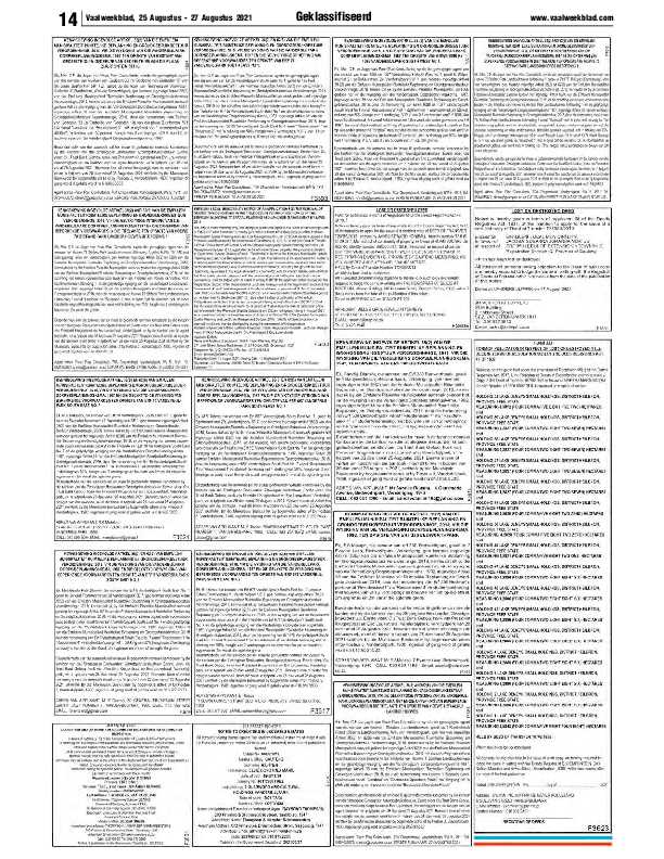 Vaalweekblad 25 Augustus – 27 Augustus 2021 page 14