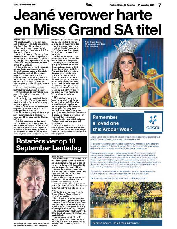 Vaalweekblad 25 Augustus – 27 Augustus 2021 page 7