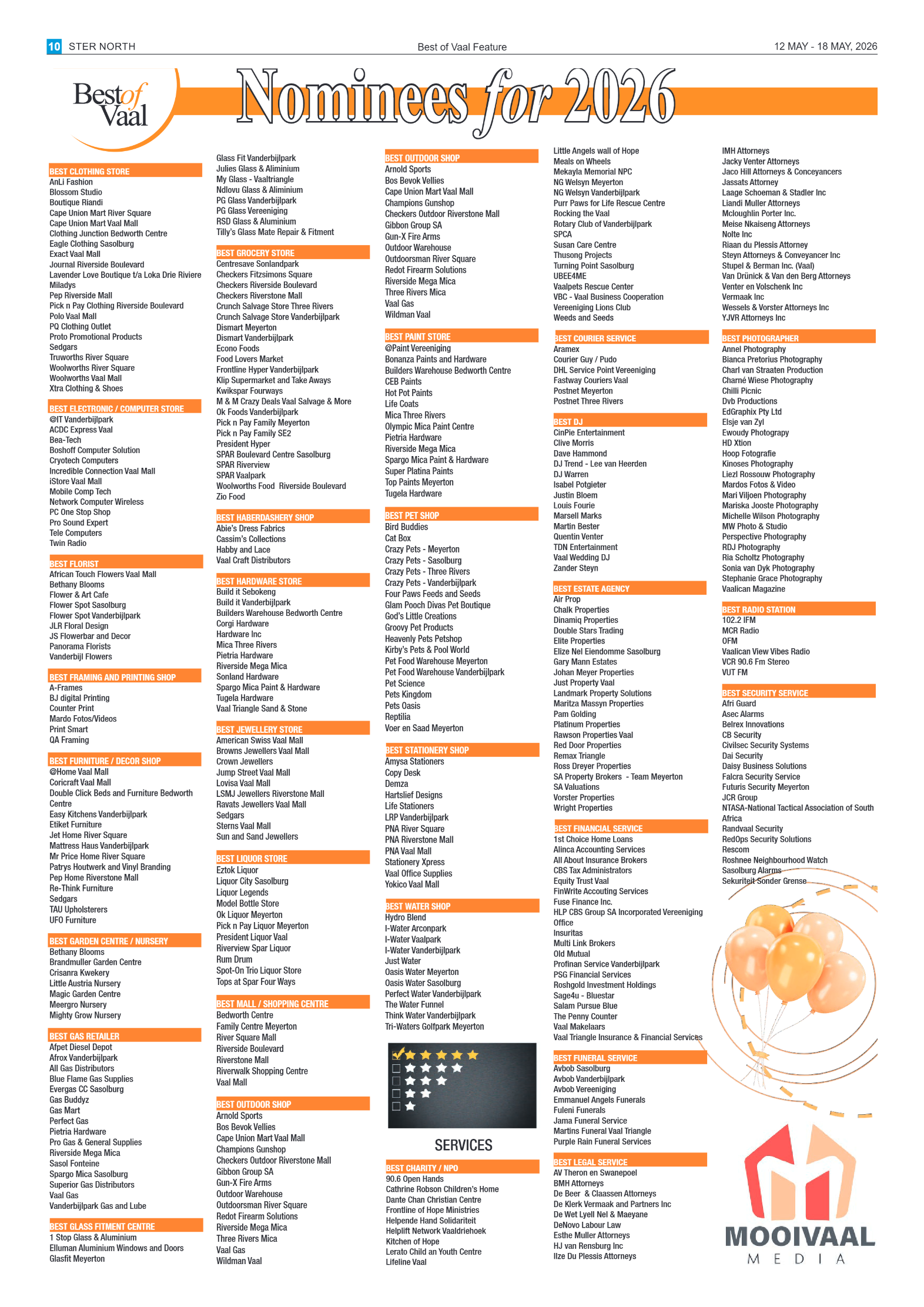 Best of Vaal Nominations 2026 page 4