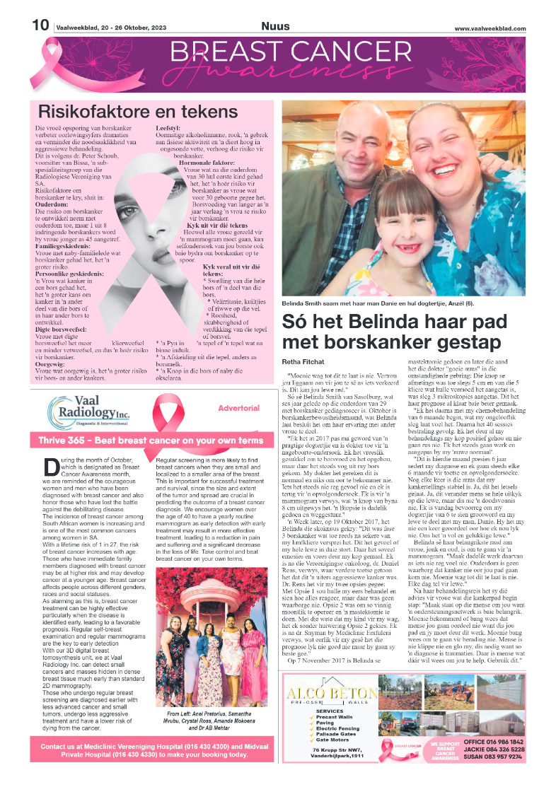 Breast Cancer Awareness page 1