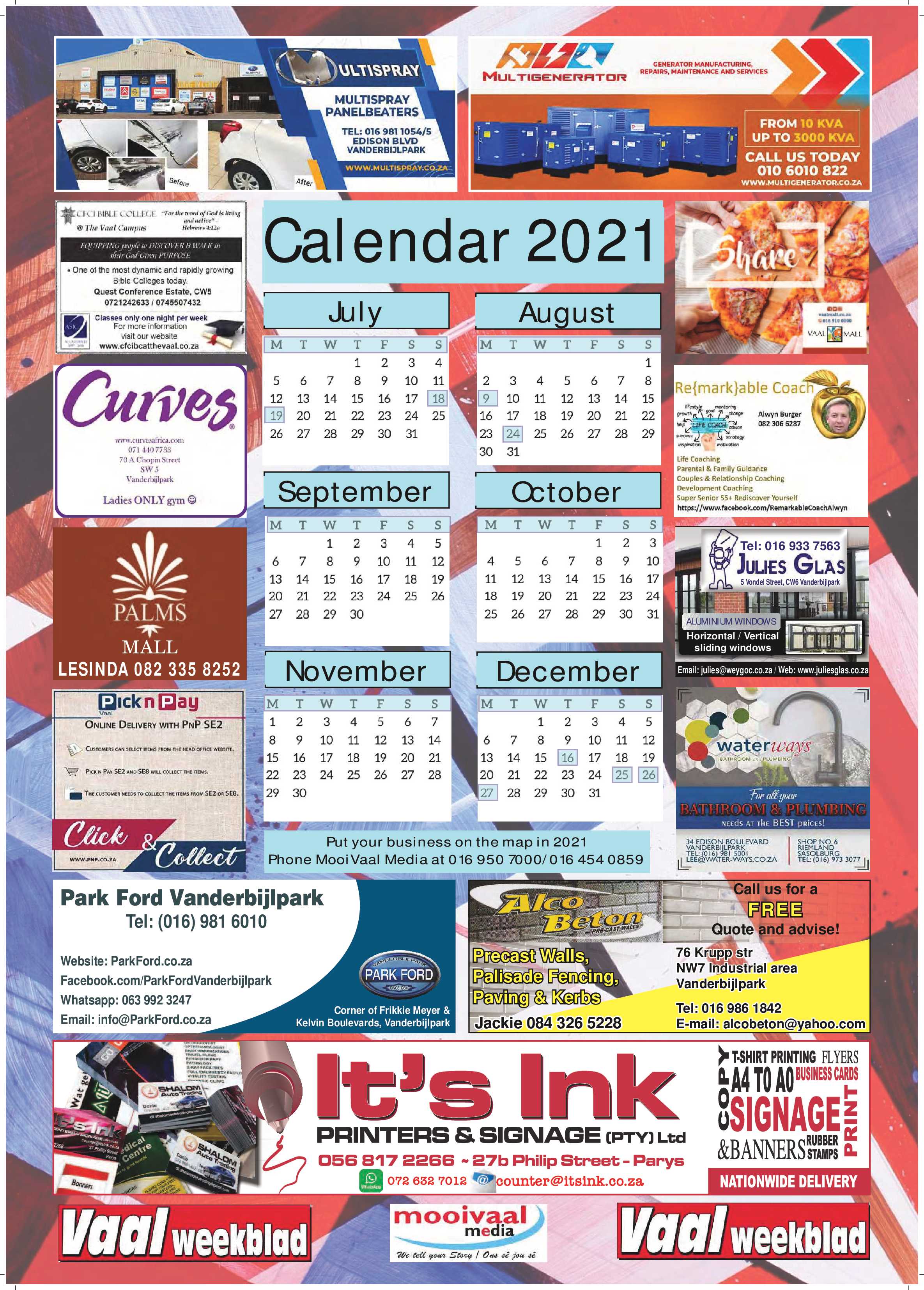 Calendar 2021 page 2