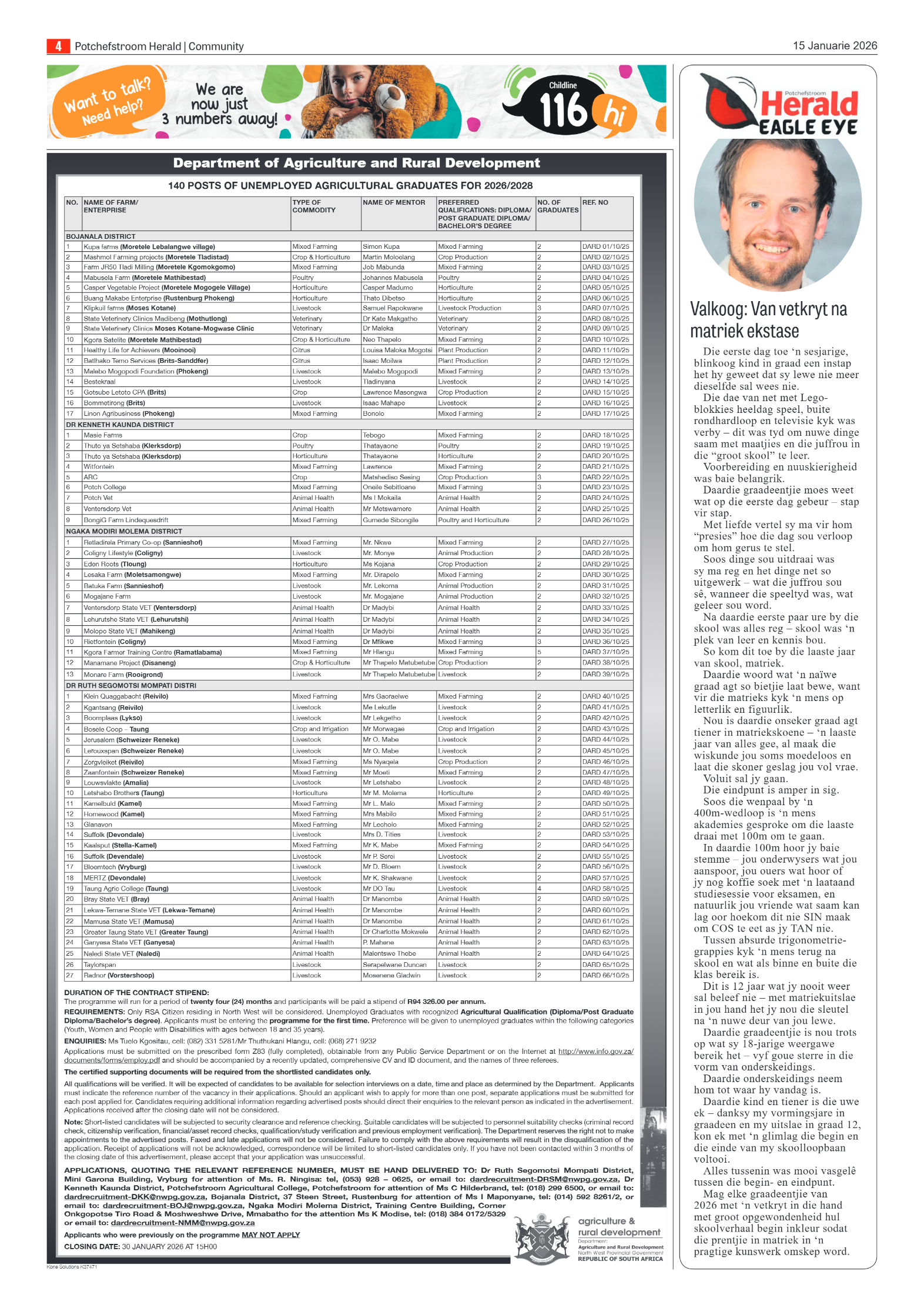 Potchefstroom Herald 15 January 2026 page 4