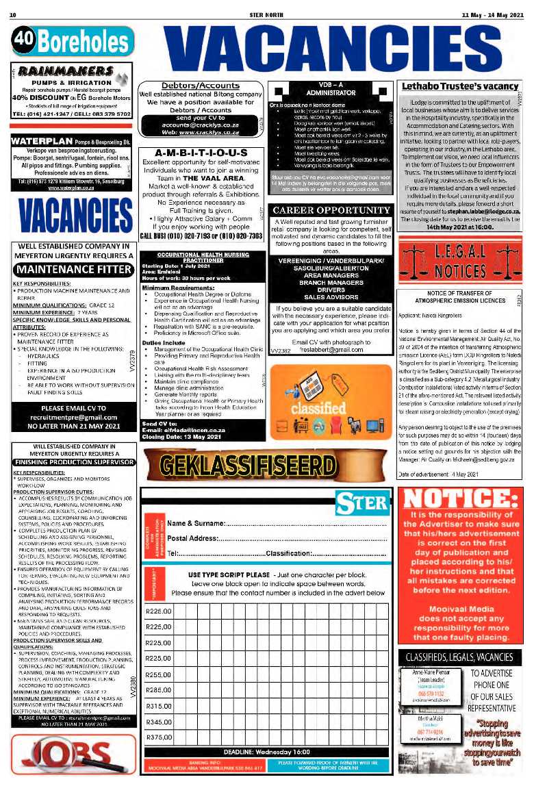 STER NORTH 11 May – 14 May 2021 page 10