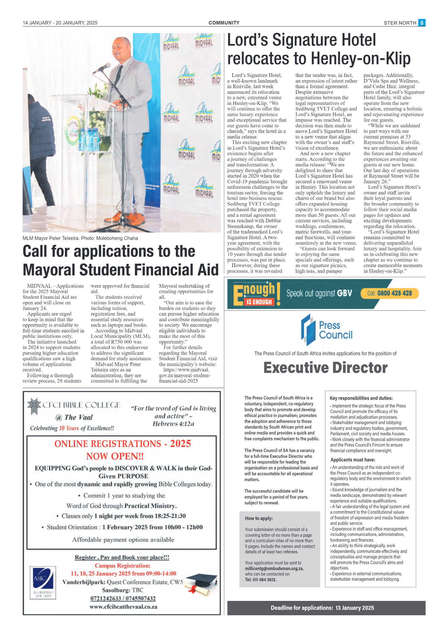 STER NORTH 14 JANUARY – 20 JANUARY, 2025 page 5