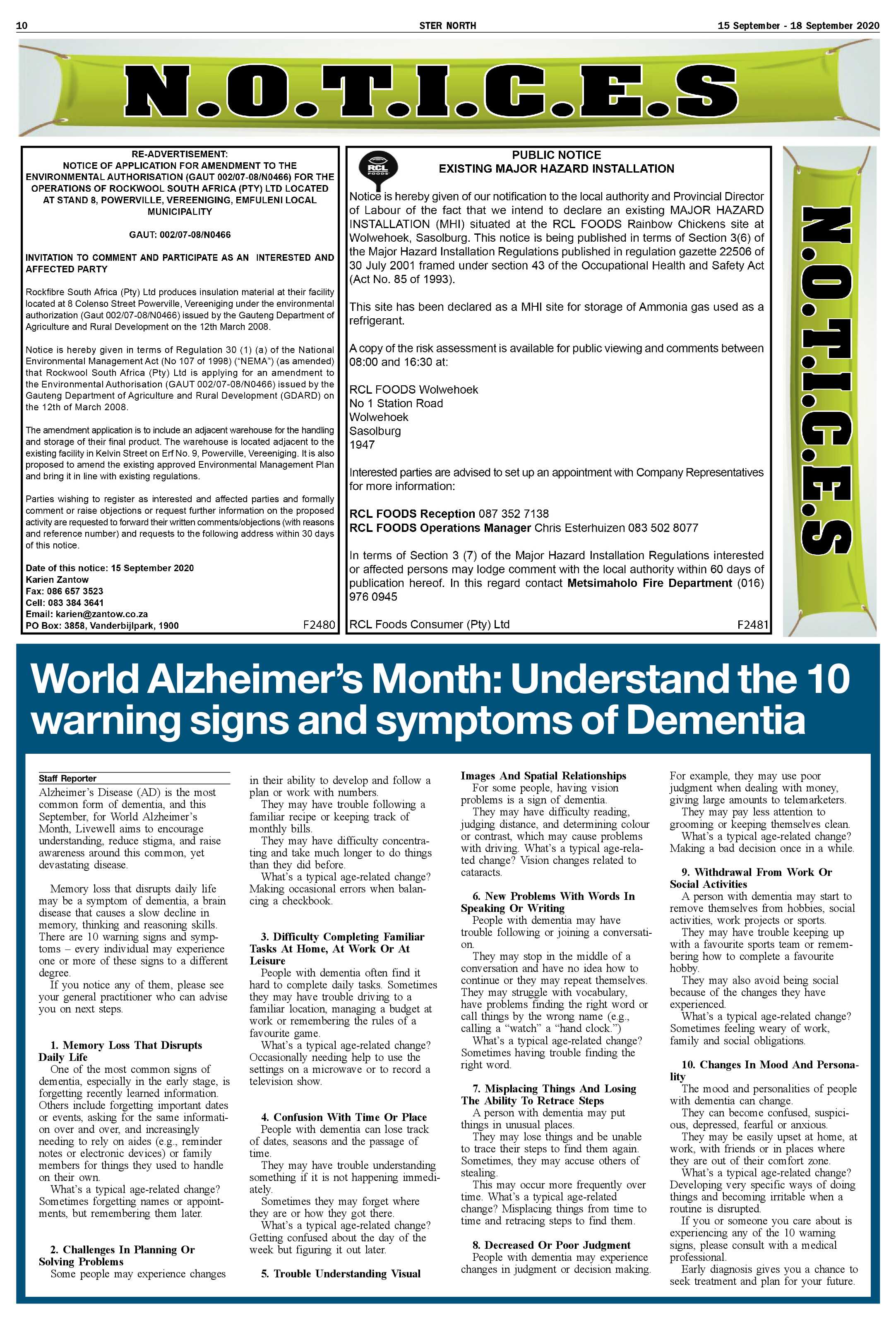 STER NORTH 15 September – 18 September 2020 page 10