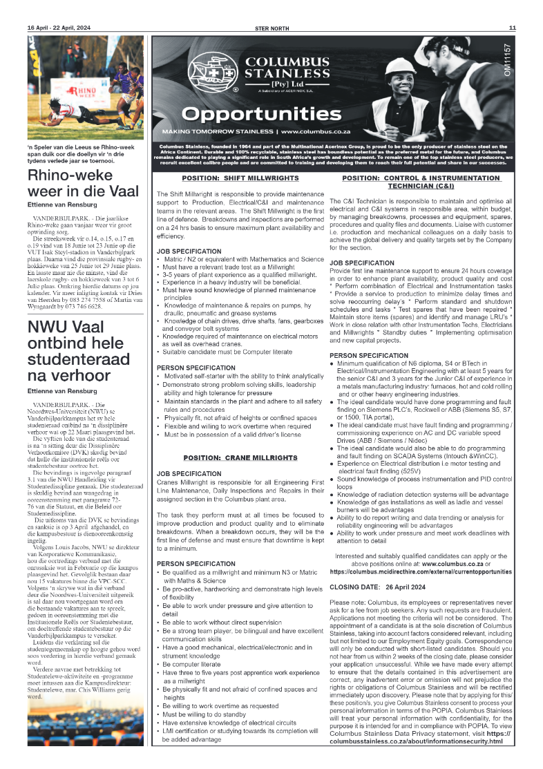 STER NORTH 16 April – 22 April, 2024 page 11