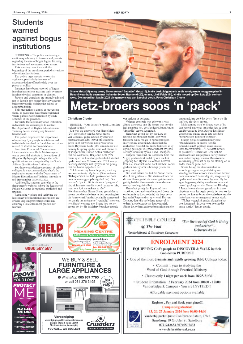 STER NORTH 16 January – 22 January, 2024 page 3