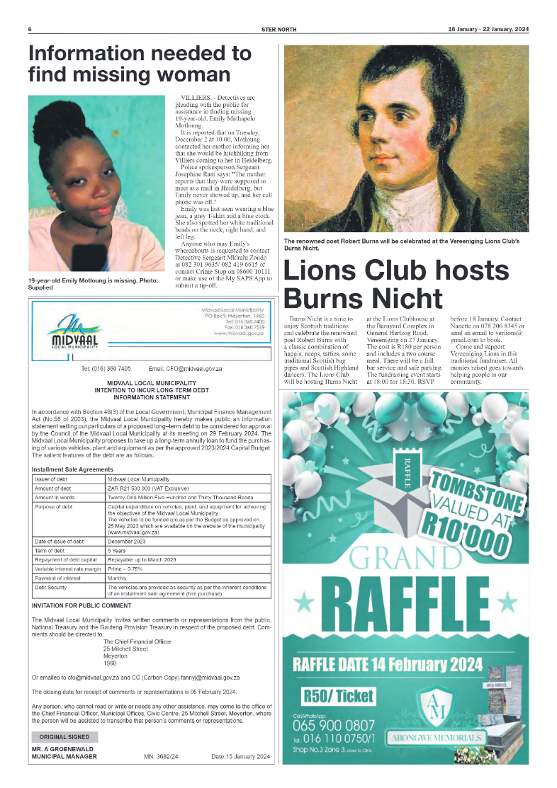 STER NORTH 16 January – 22 January, 2024 page 6