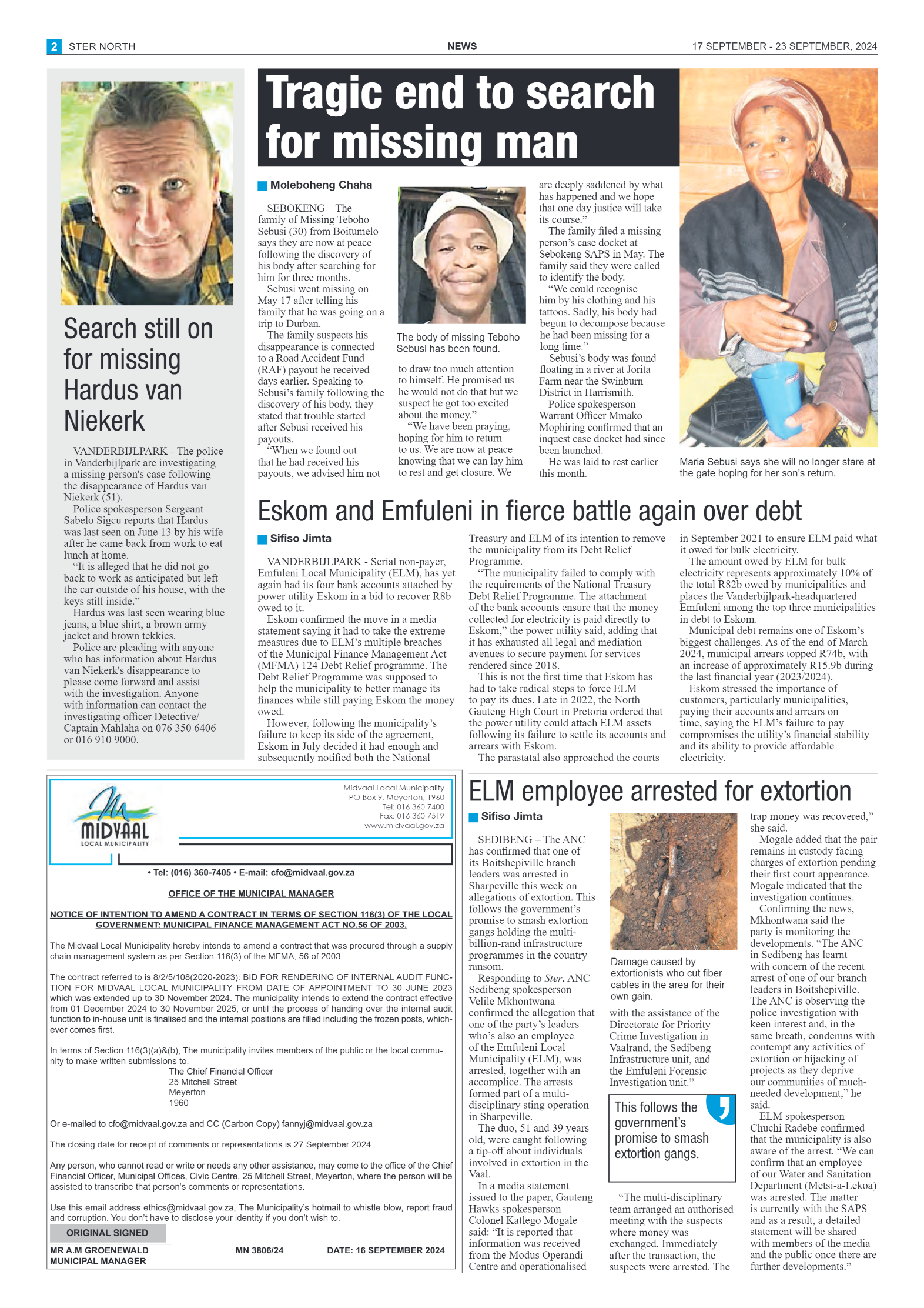 STER NORTH 17 SEPTEMBER – 23 SEPTEMBER 2024 page 2