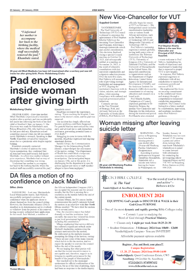 STER NORTH 23 January – 29 January, 2024 page 5