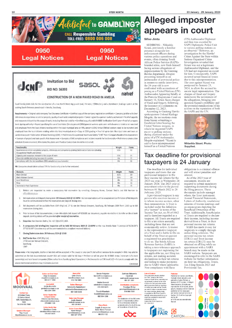 STER NORTH 23 January – 29 January, 2024 page 9