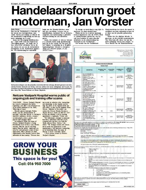 STER NORTH 24 August – 27 August 2021 page 5