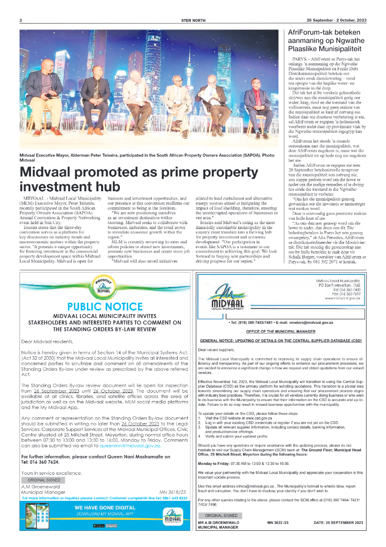 STER NORTH 26 September – 2 October, 2023 page 2