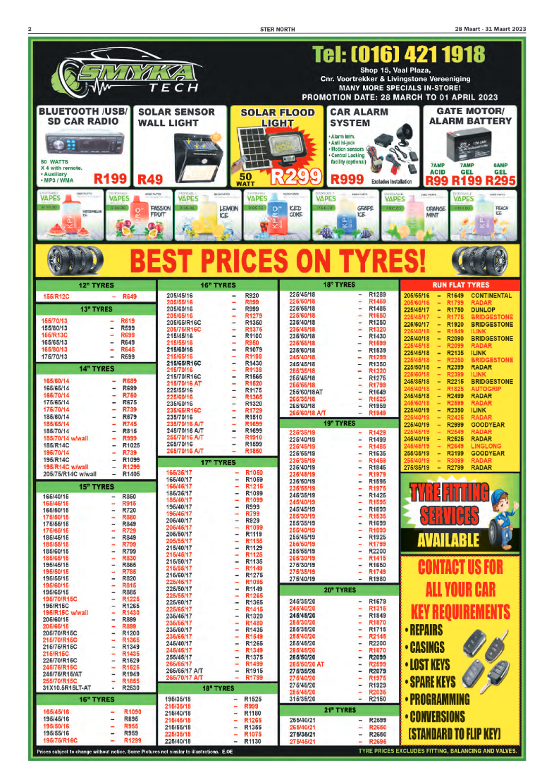 STER NORTH 28 Maart – 31 Maart 2023 page 2