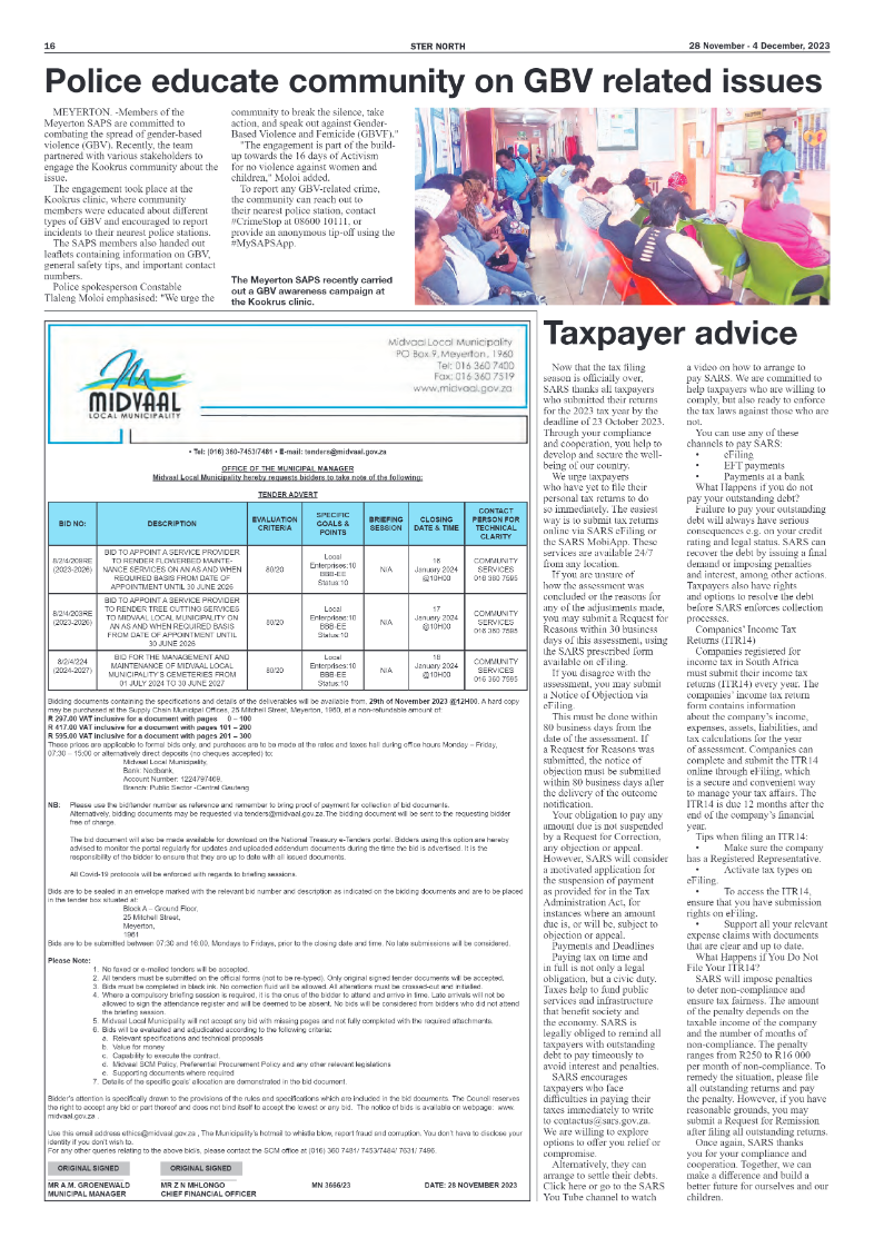 STER NORTH 28 November – 4 December, 2023 page 16