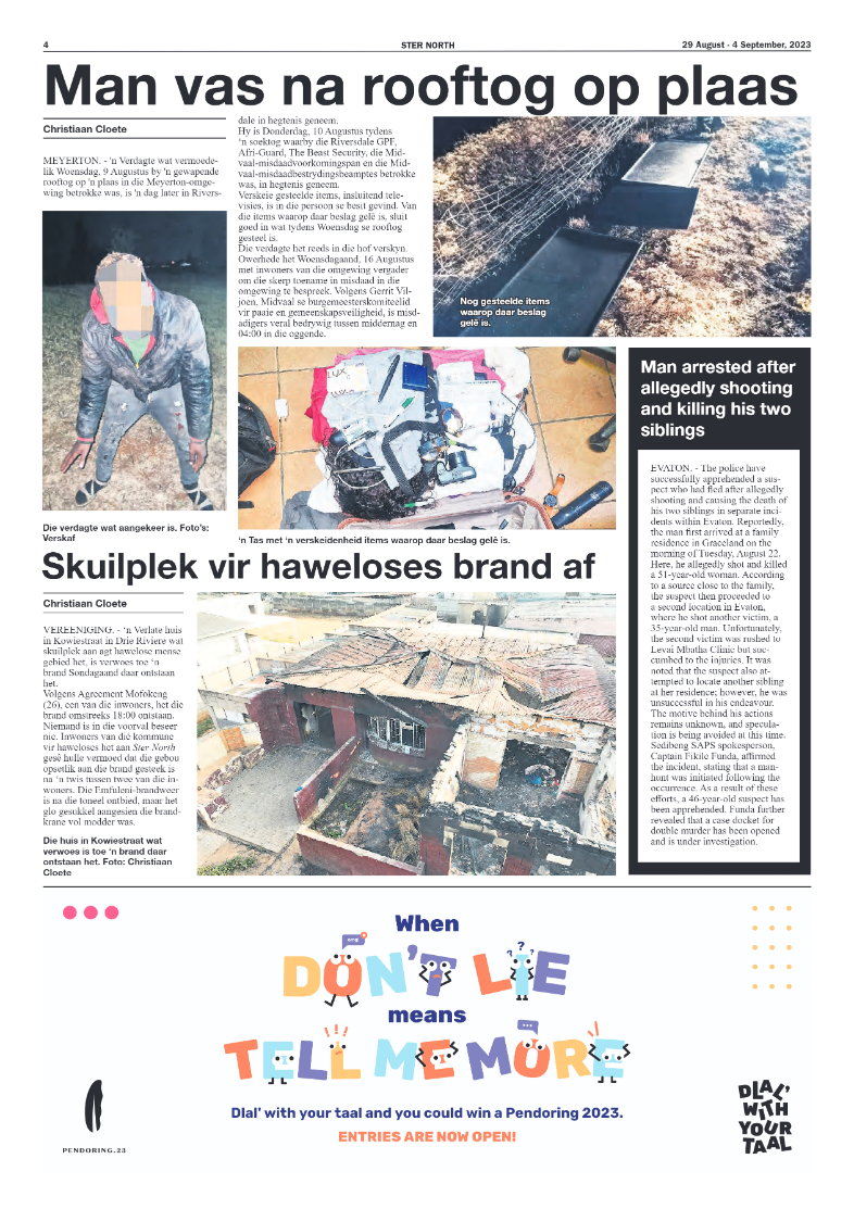 STER NORTH 29 August – 4 September, 2023 page 4