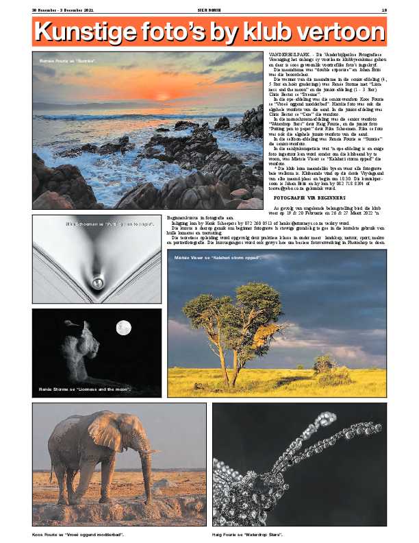 STER NORTH 30 November – 3 December 2021 page 19