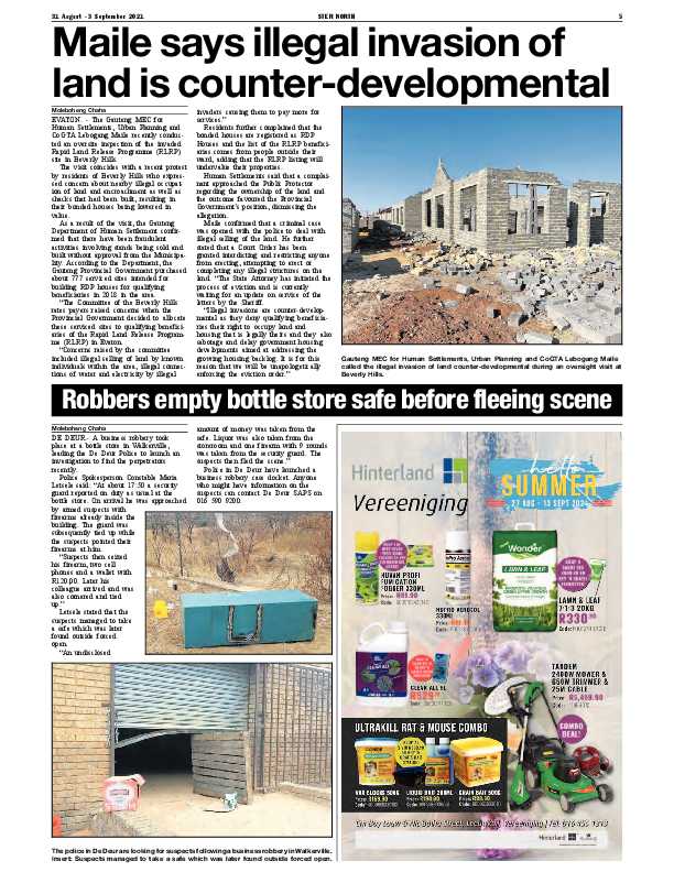 STER NORTH 31 August – 3 September 2021 page 5