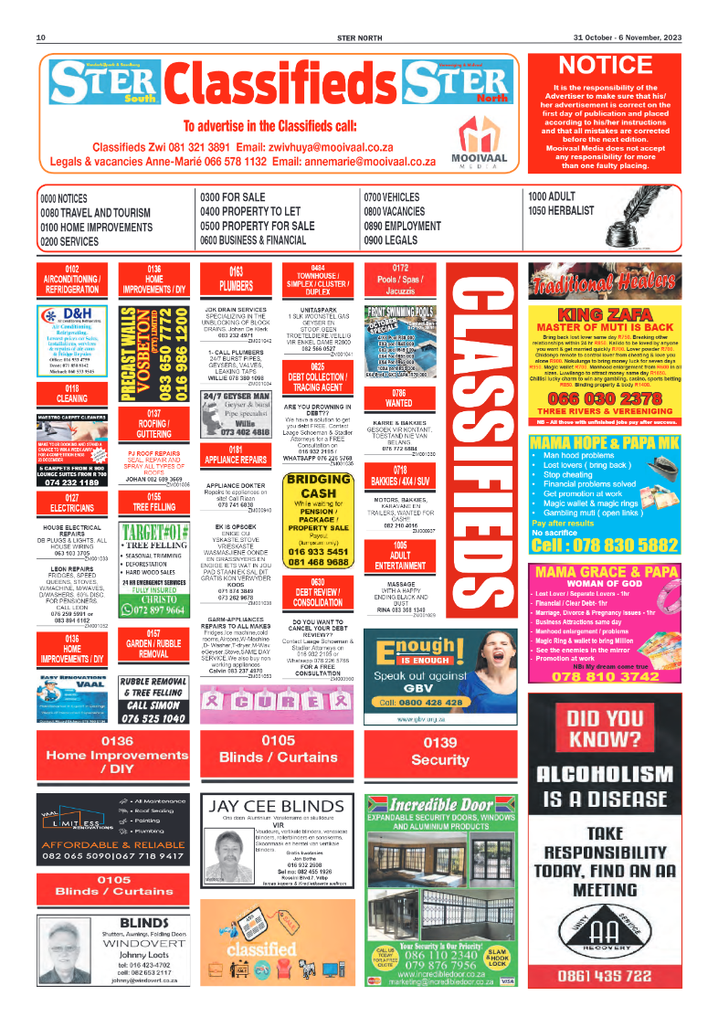 STER NORTH 31 October – 6 November, 2023 page 10
