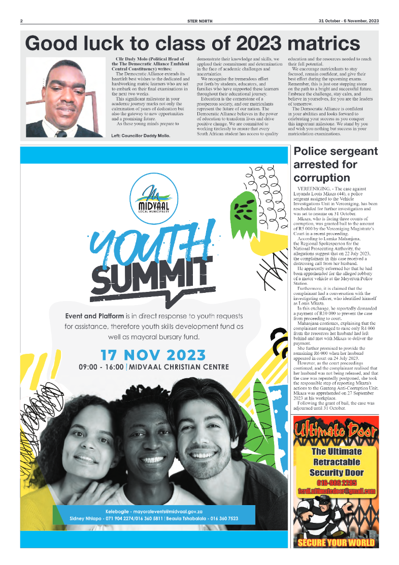 STER NORTH 31 October – 6 November, 2023 page 2
