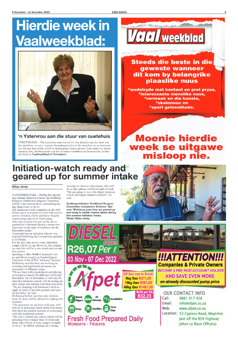 STER NORTH 8 November – 11 November 2022 page 5