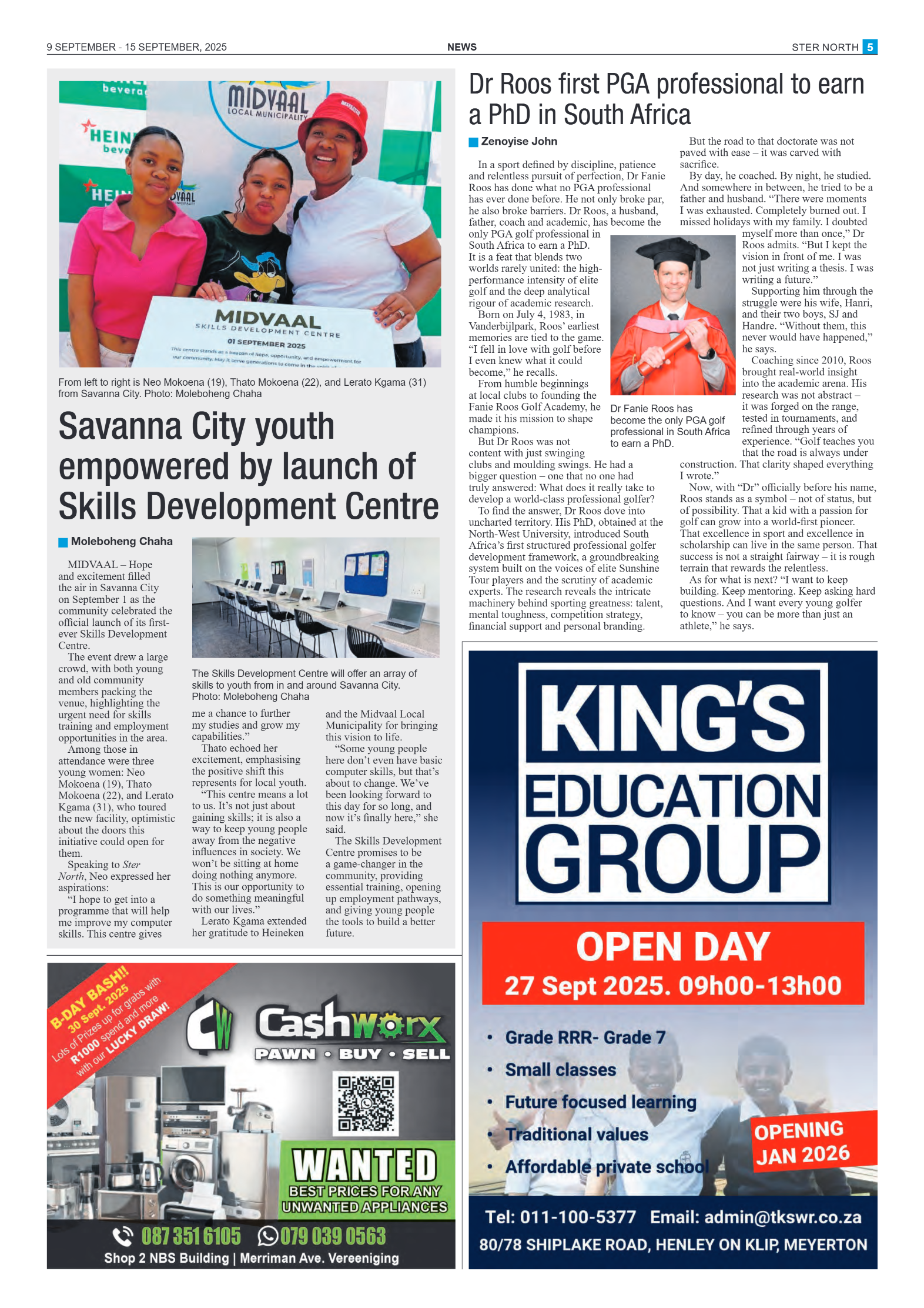 STER NORTH 9 SEPTEMBER – 15 SEPTEMBER, 2025 page 5