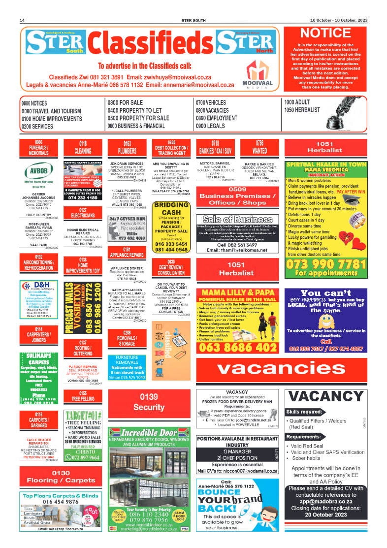 STER SOUTH 10 October – 16 October, 2023 page 14