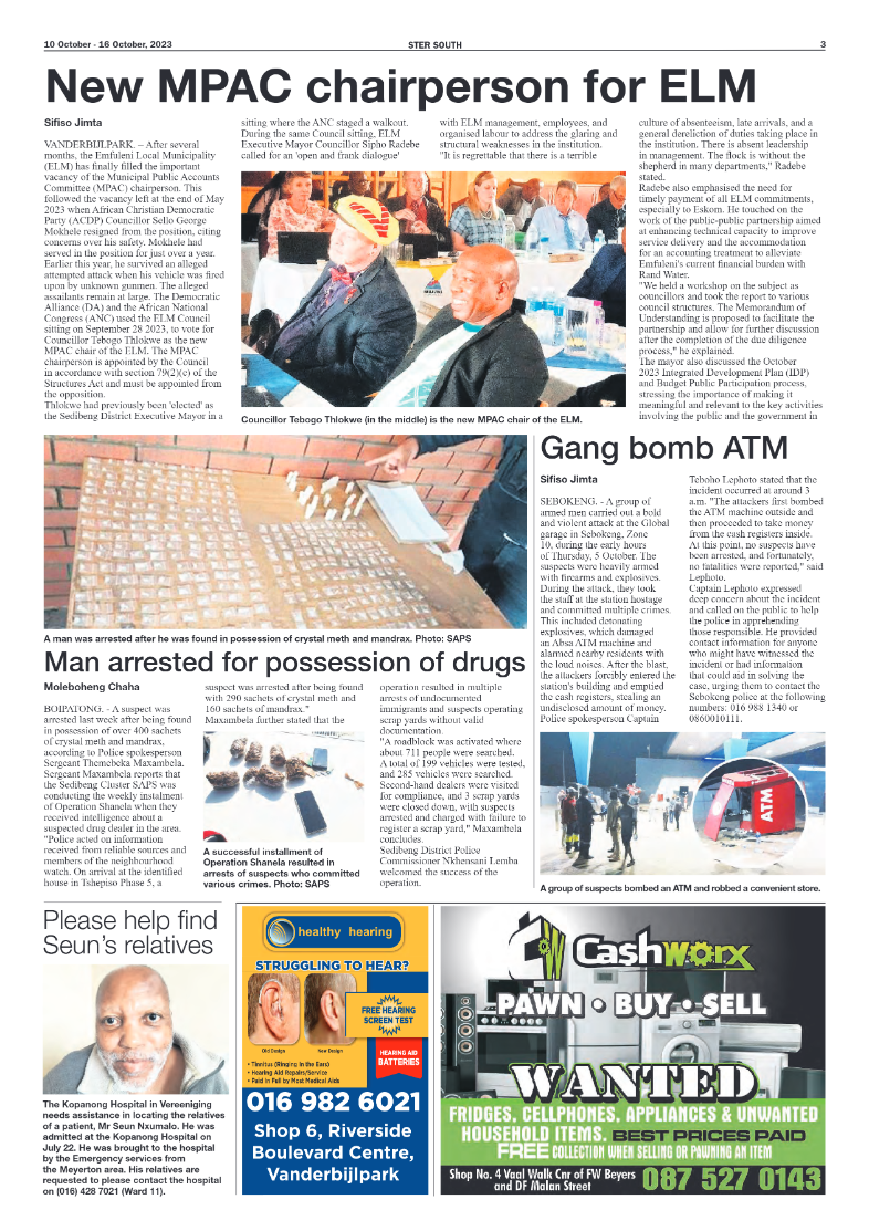 STER SOUTH 10 October – 16 October, 2023 page 3