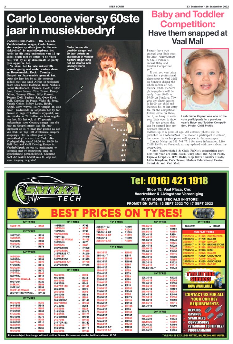 STER SOUTH 13 September – 16 September 2022 page 2