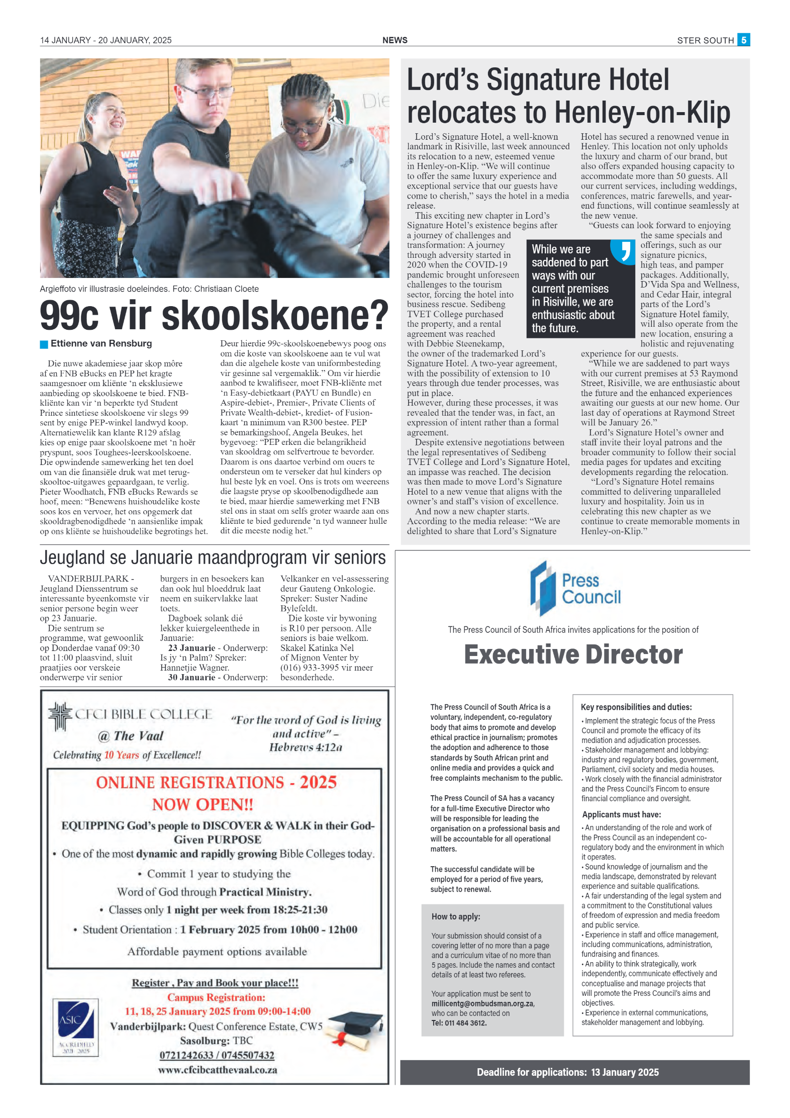 STER SOUTH 14 JANUARY – 20 JANUARY, 2025 page 6