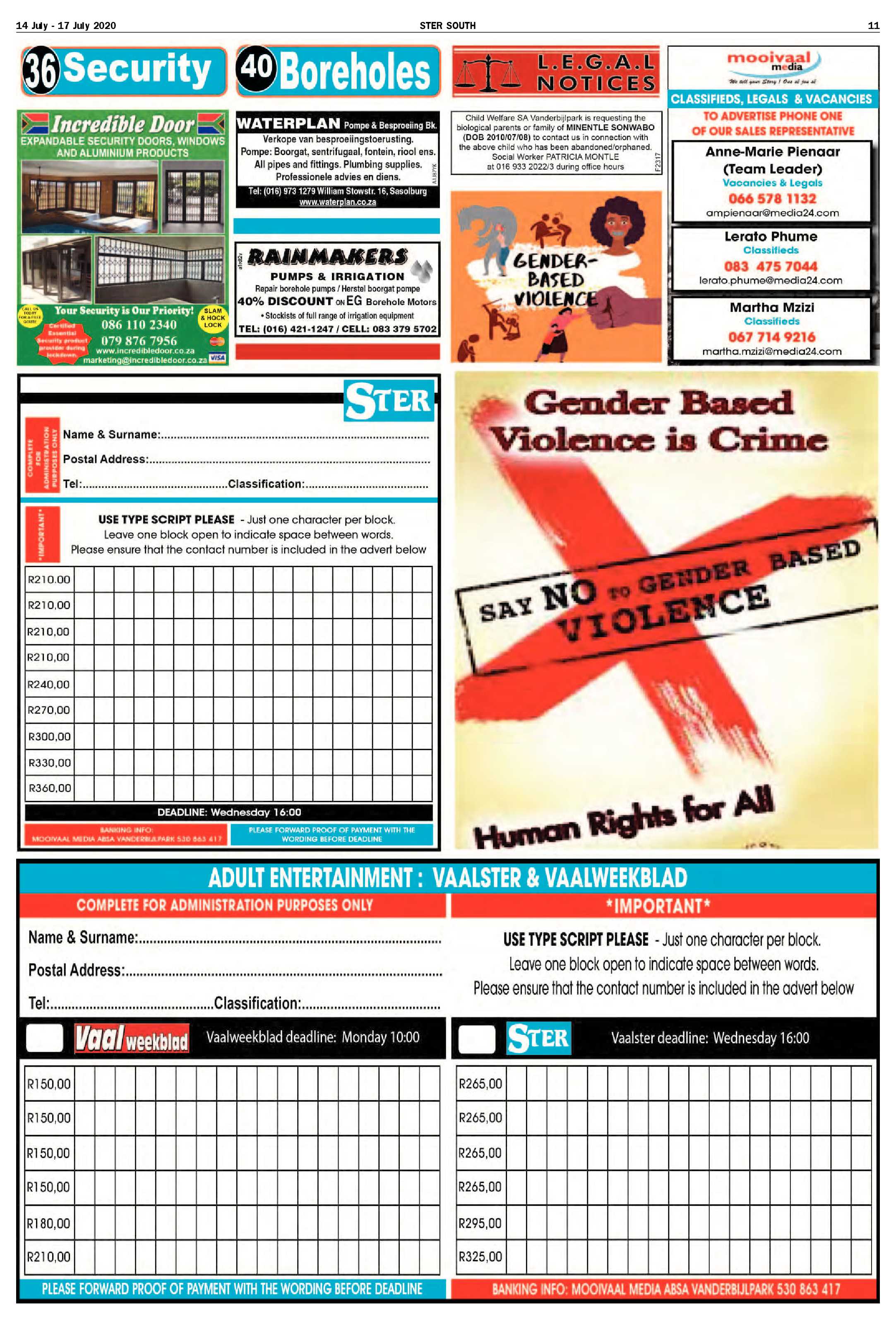 SOUTH STER 14 JULY – 17 JULY 2020 page 11