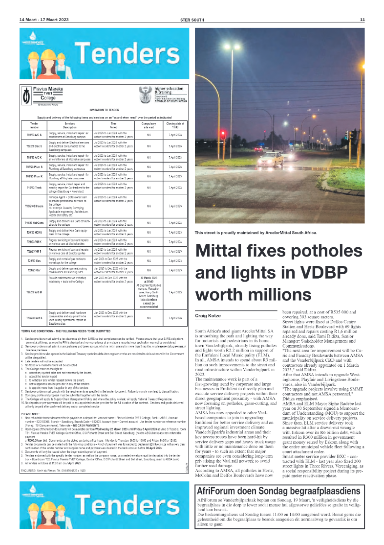 STER SOUTH 14 Maart – 17 Maart 2023 page 11