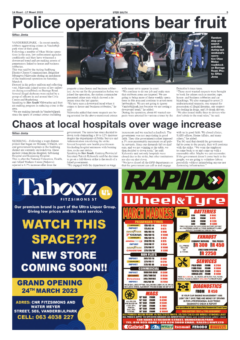 STER SOUTH 14 Maart – 17 Maart 2023 page 5