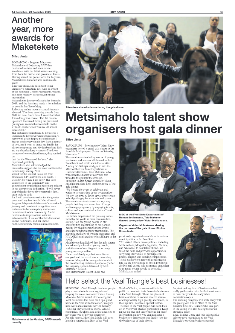 STER SOUTH 14 November – 20 November, 2023 page 13