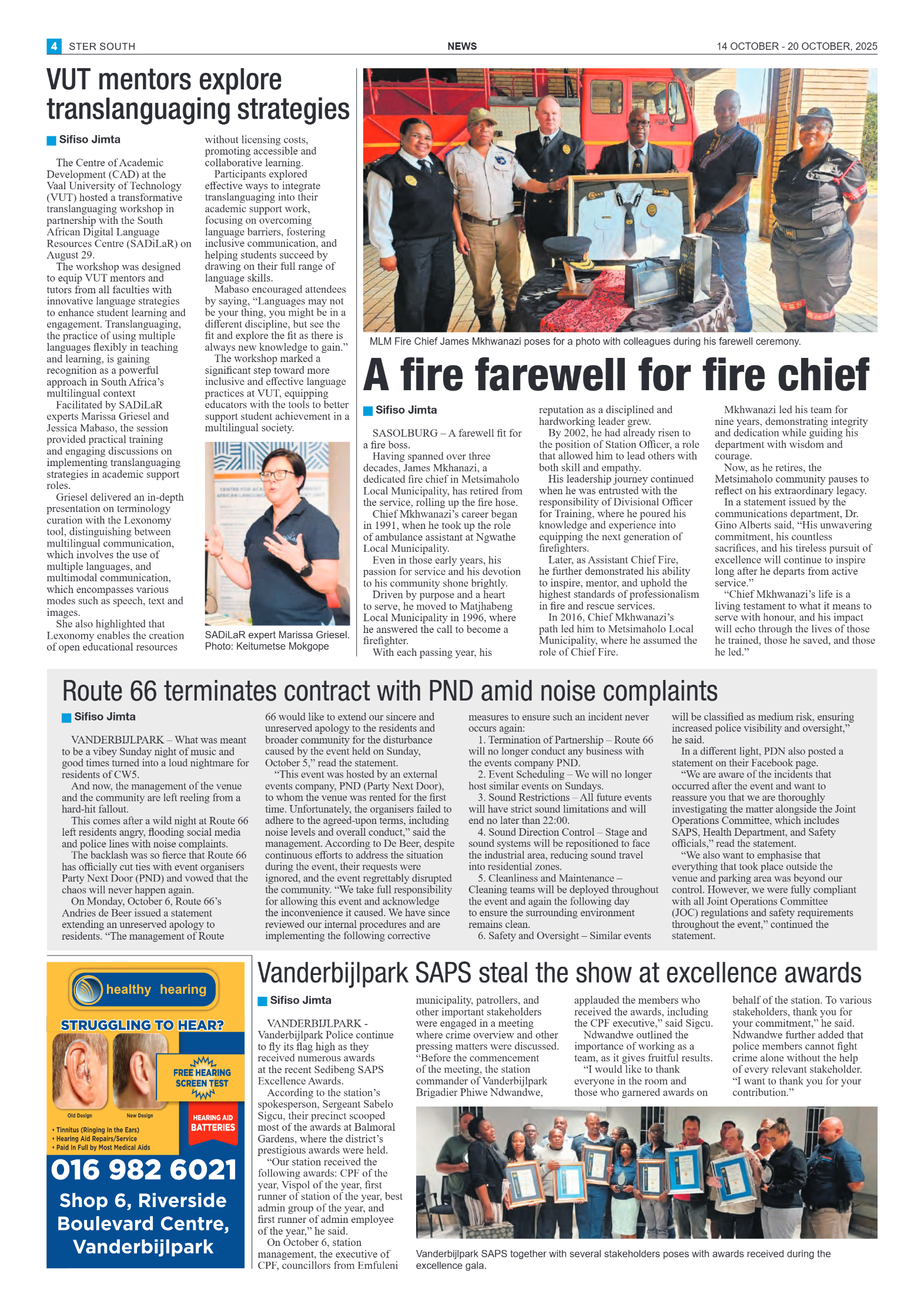 STER SOUTH 14 OCTOBER – 20 OCTOBER, 2025 page 4