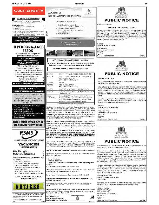 STER SOUTH 15 March – 18 March 2022 page 15