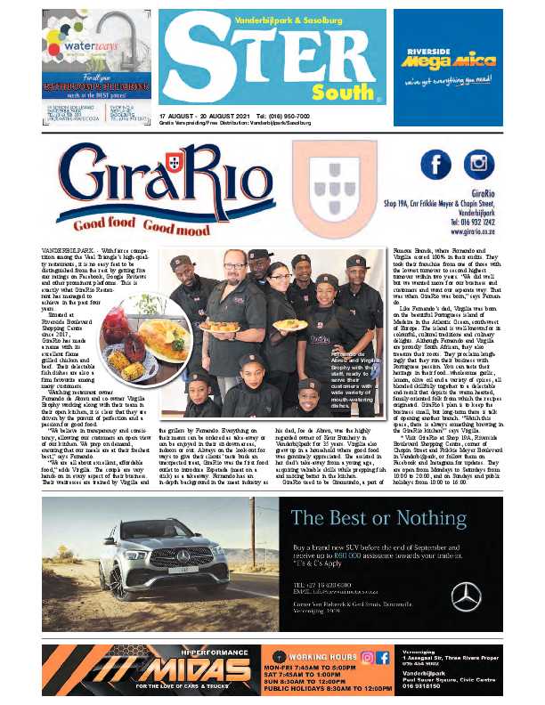 STER SOUTH 17 August – 20 August 2021 page 1