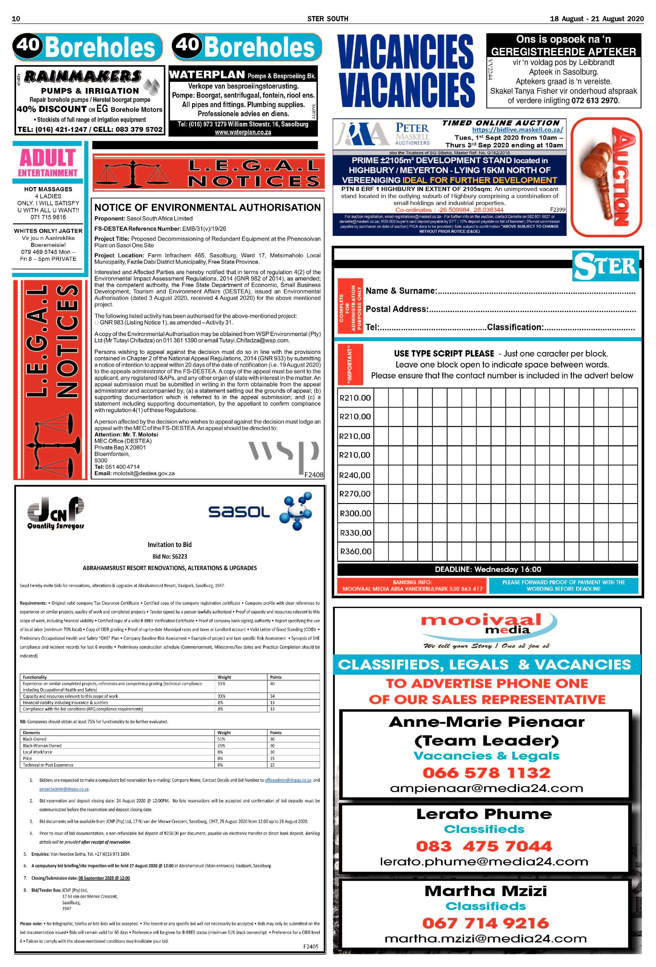 STER SOUTH 18 August – 21 August 2020 page 10