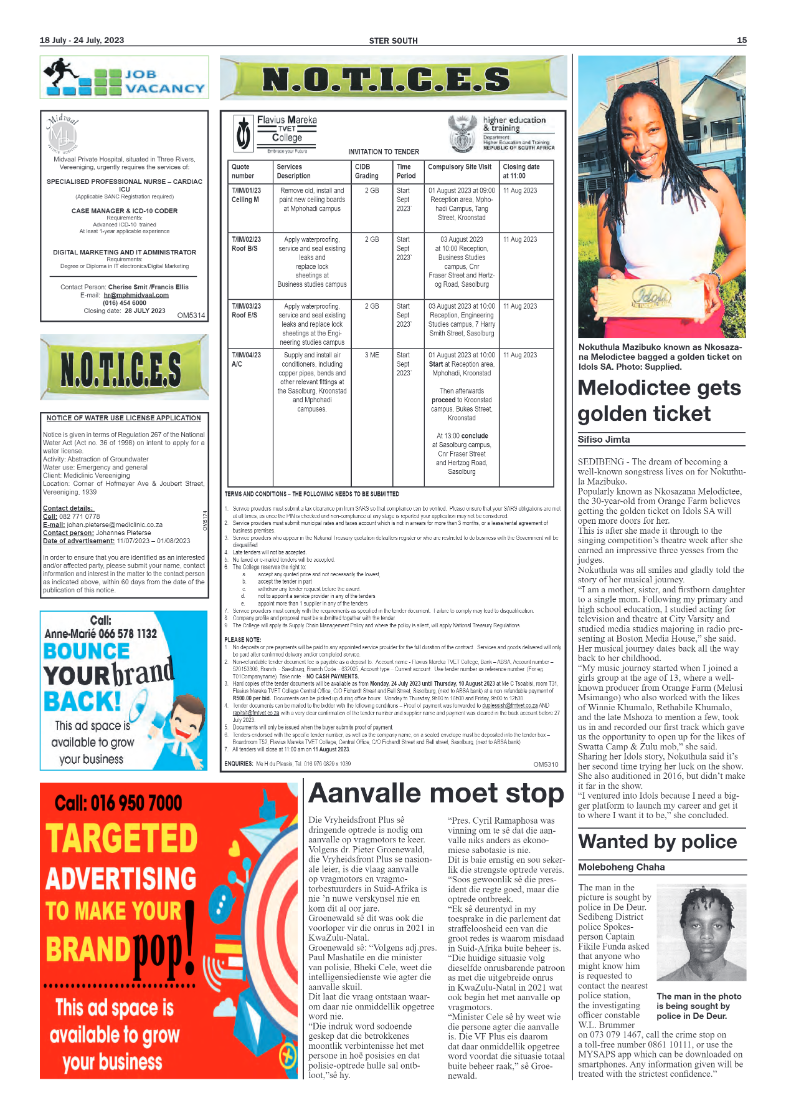 STER SOUTH 18 July – 24 July, 2023 page 17