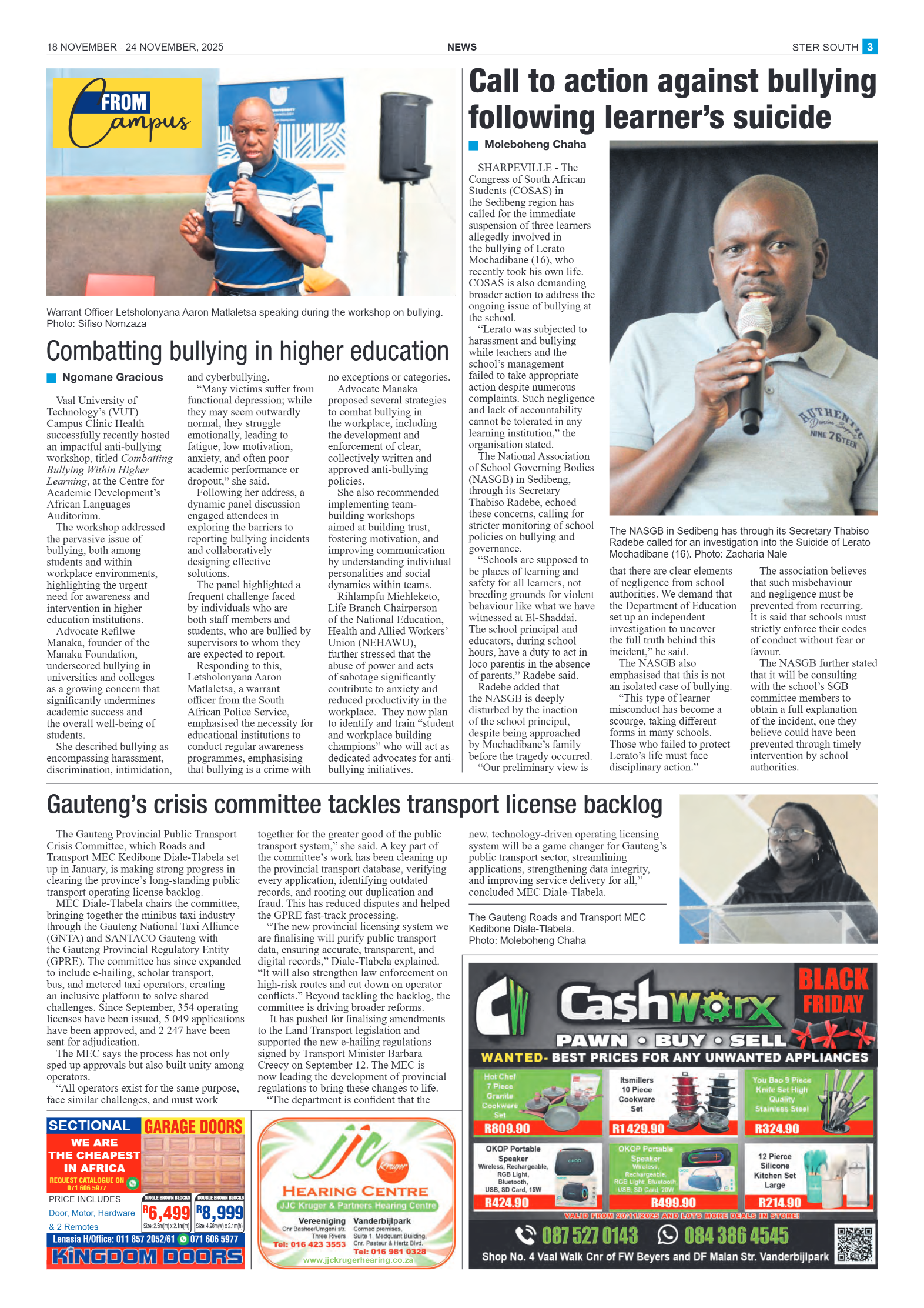 STER SOUTH 18 NOVEMBER – 24 NOVEMBER, 2025 page 3