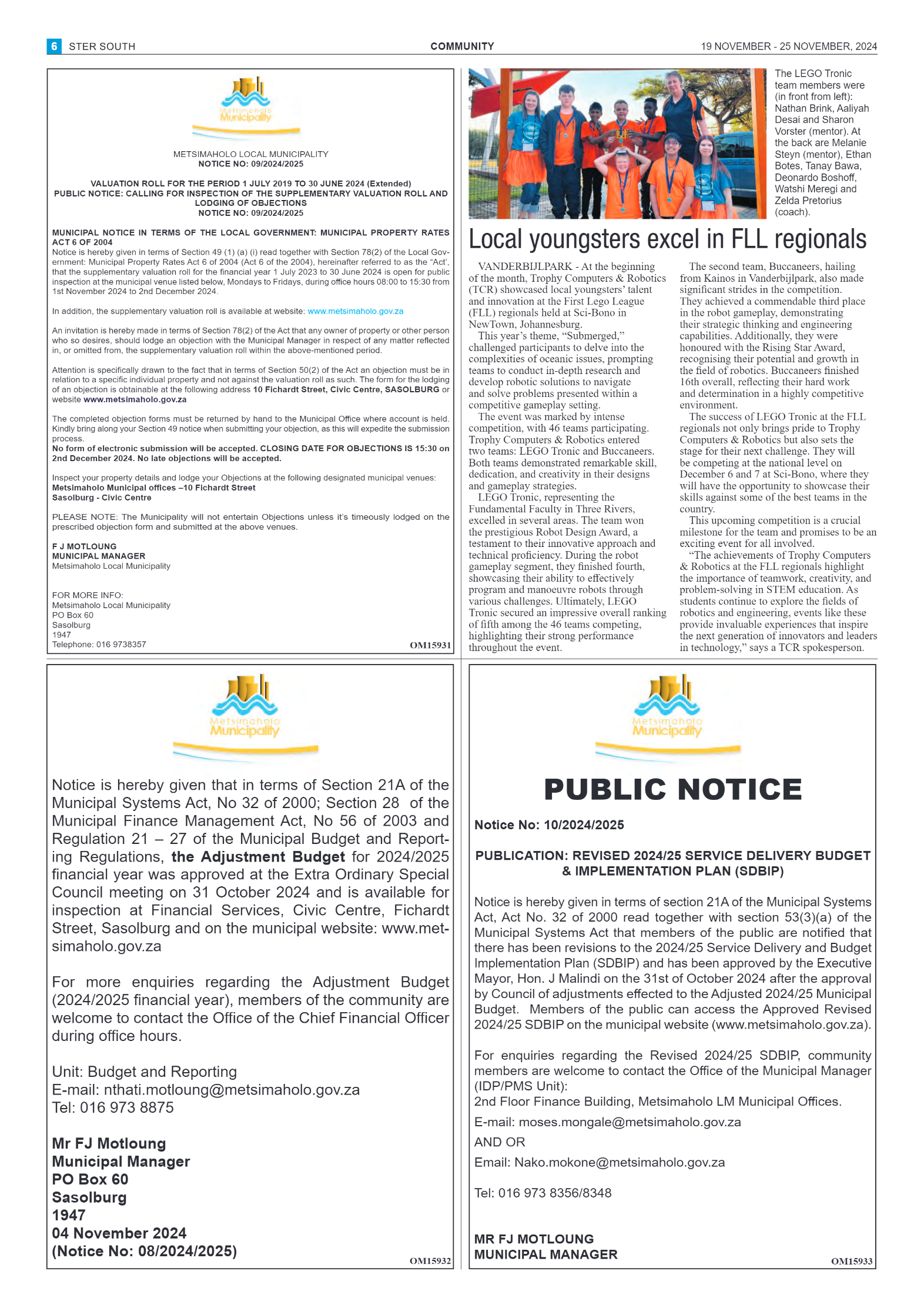 STER SOUTH 19 NOVEMBER – 25 NOVEMBER, 2024 page 6