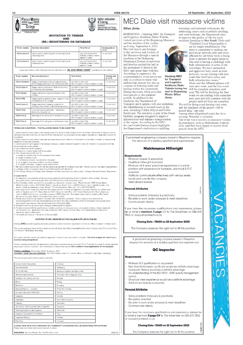 STER SOUTH 19 September – 25 September, 2023 page 14
