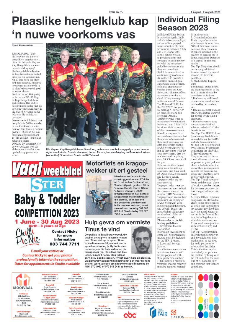 STER SOUTH 1 August – 7 August, 2023 page 2