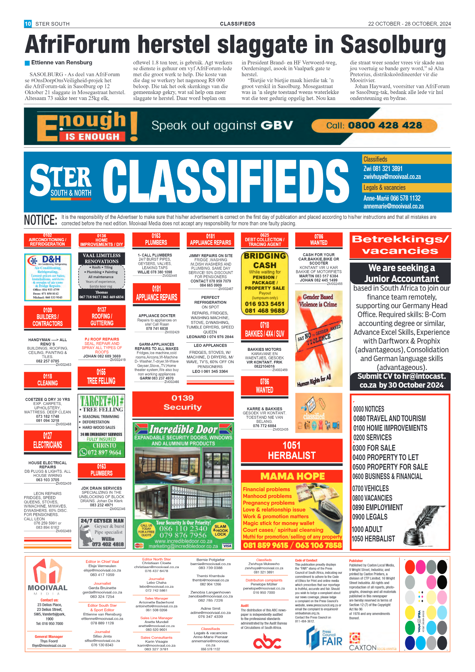 STER SOUTH 22 OCTOBER – 28 OCTOBER, 2024 page 10