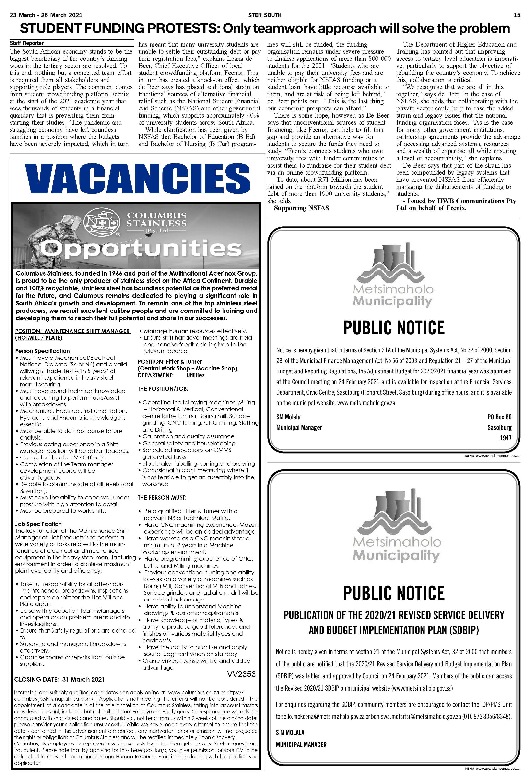 STER SOUTH 23 March – 26 March 2021 page 15