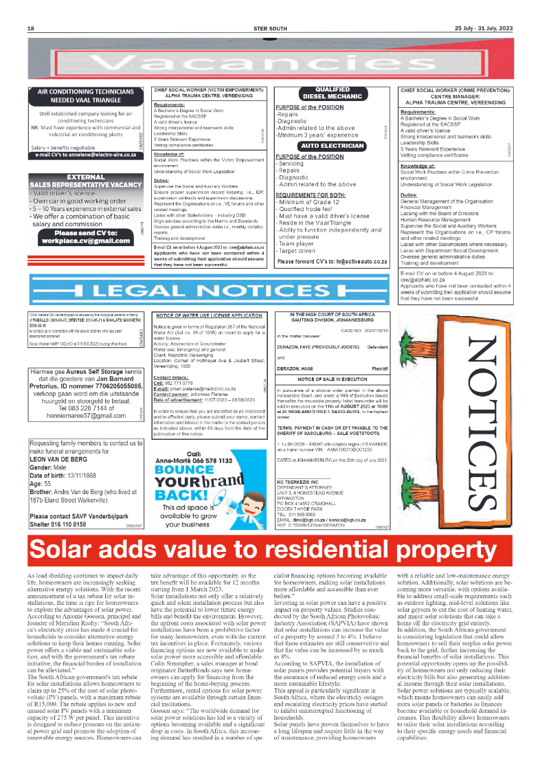 STER SOUTH 25 July – 31 July, 2023 page 18
