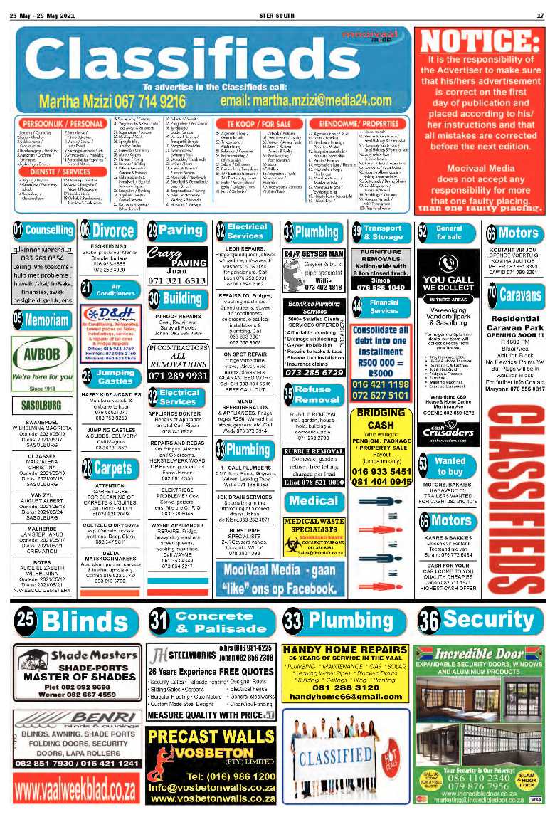 STER SOUTH 25 May – 28 May 2021 page 17