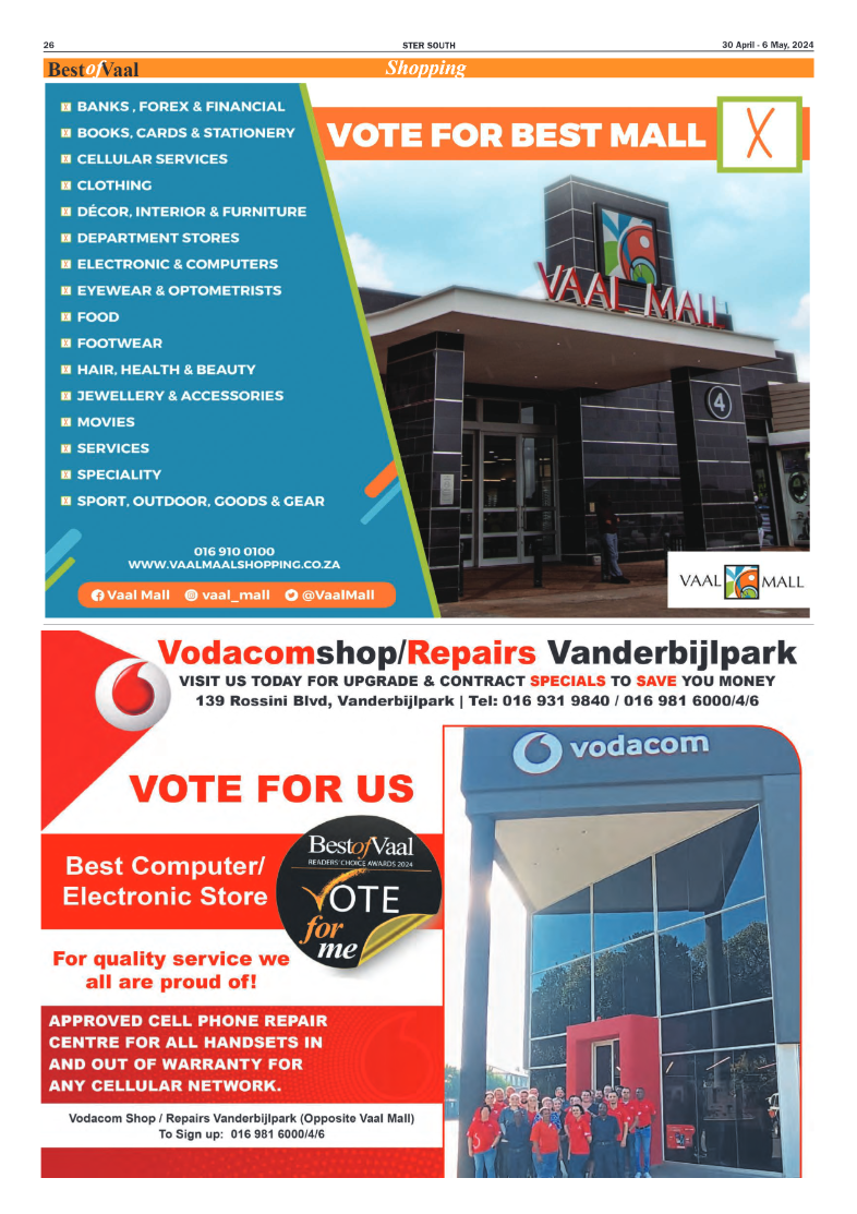 Best of Vaal Readers’ Choice Awards 2024 page 20